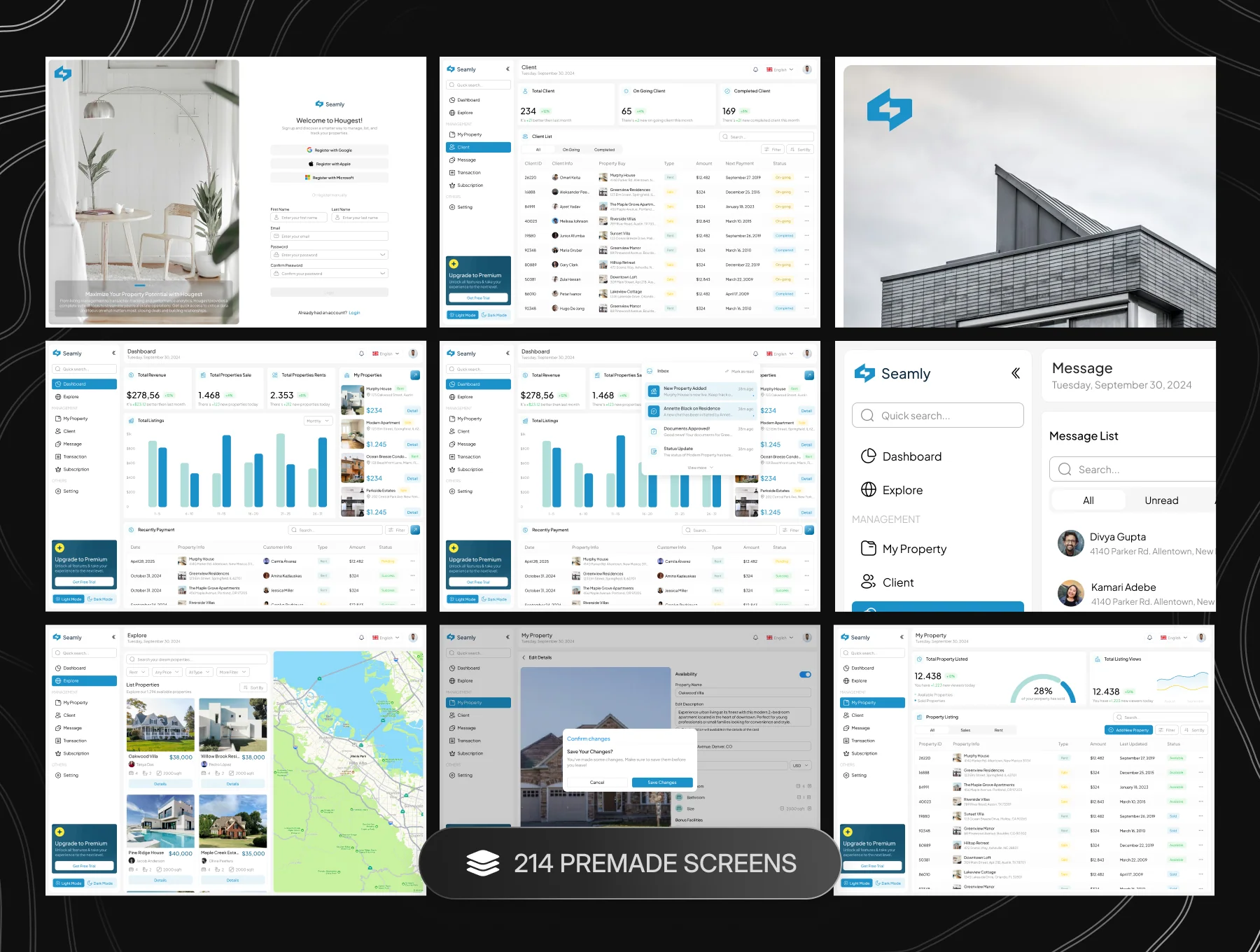 Seamly - Real Estate Dashboard UI Kit 6