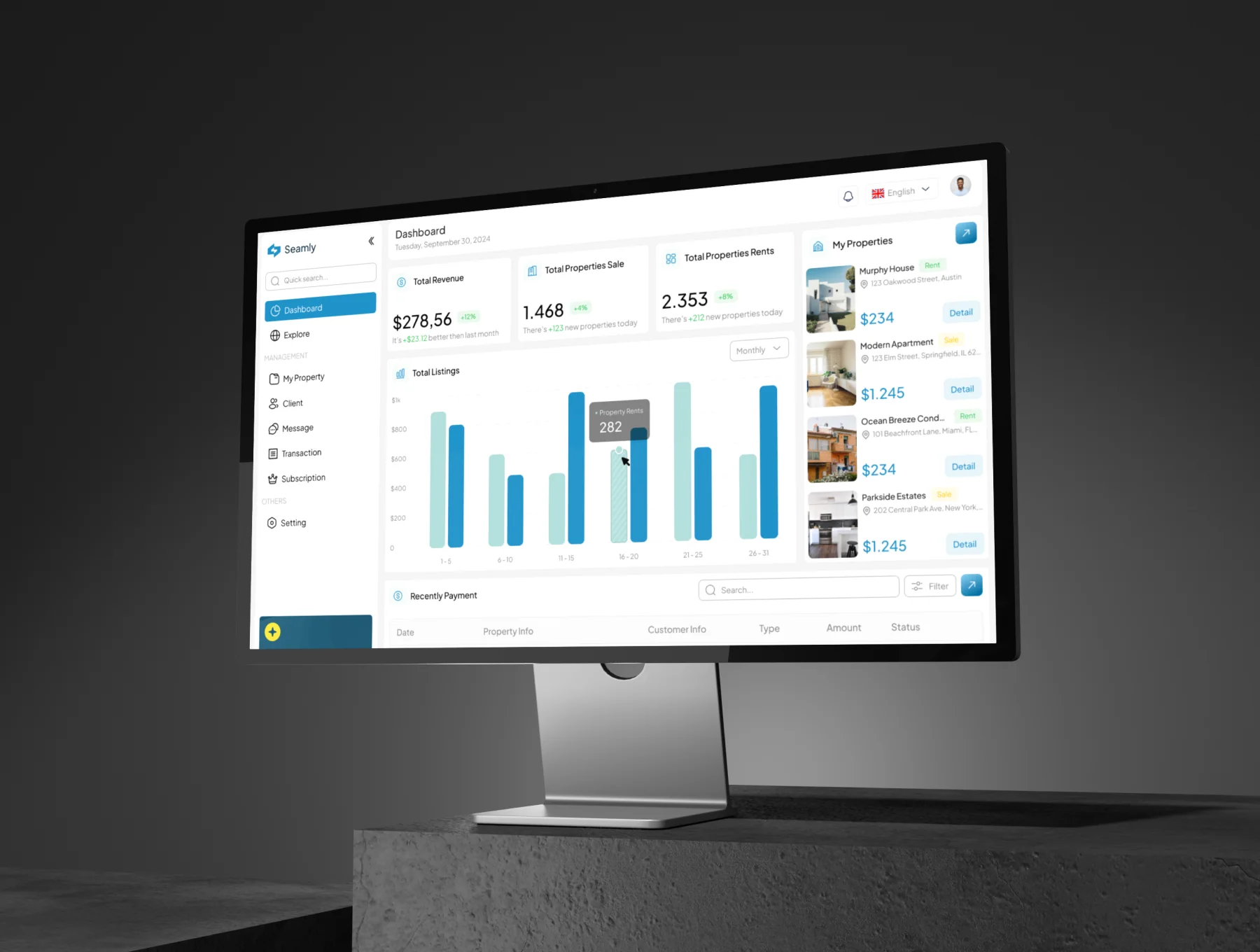 Seamly - Real Estate Dashboard UI Kit 7