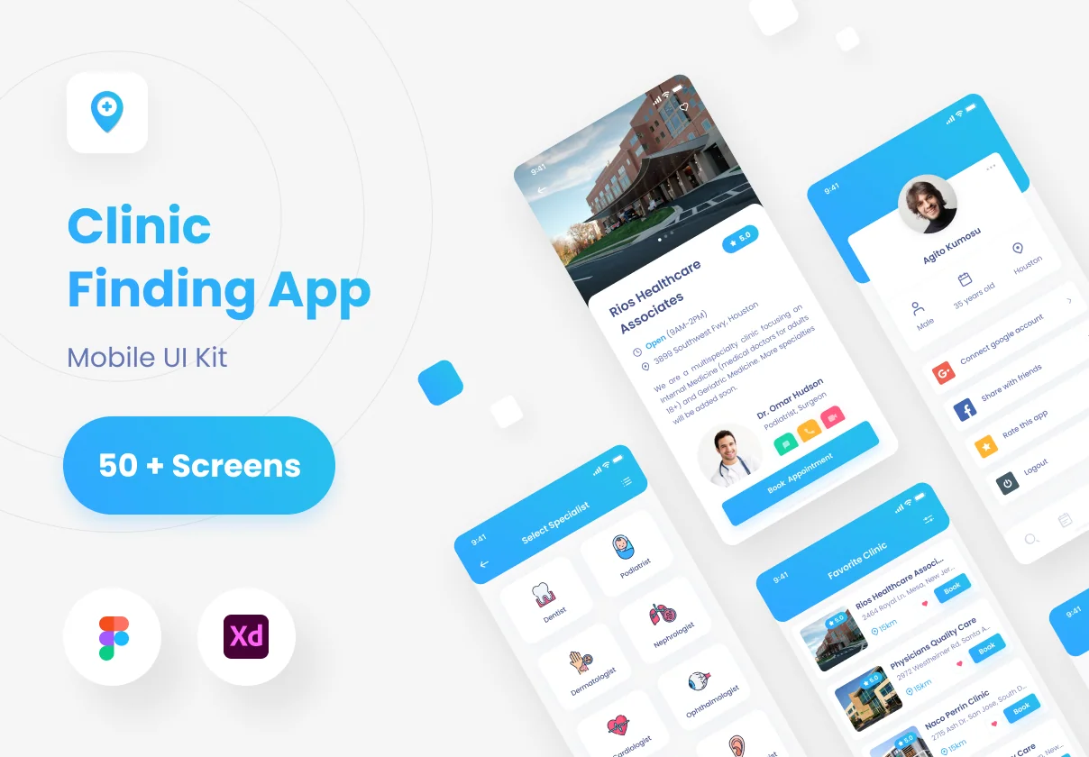 Seanic - Find Clinic App UI Kit