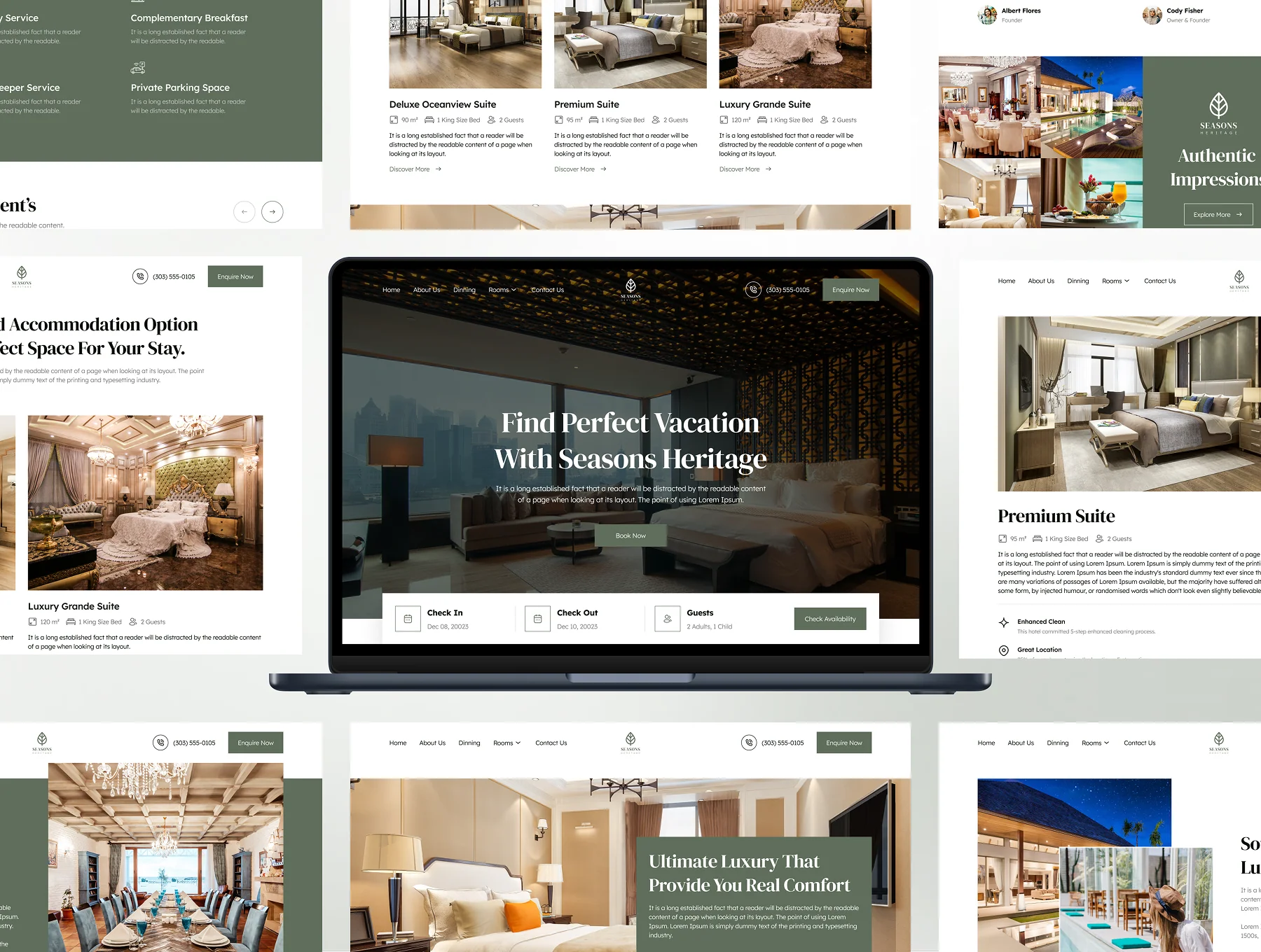 Seasons - Hotel Booking Website Framer Template 3