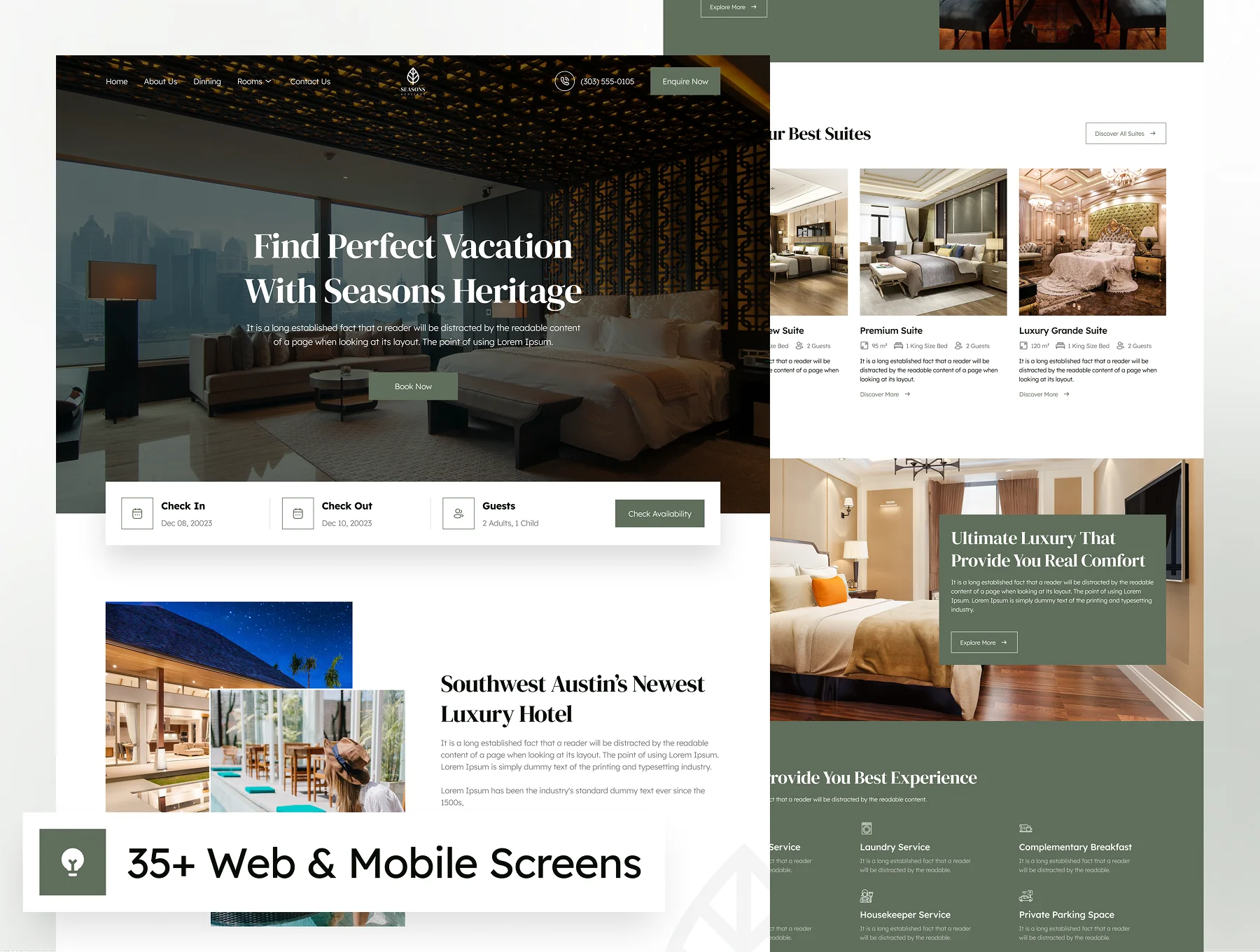 Seasons - Hotel Booking Website Framer Template 5