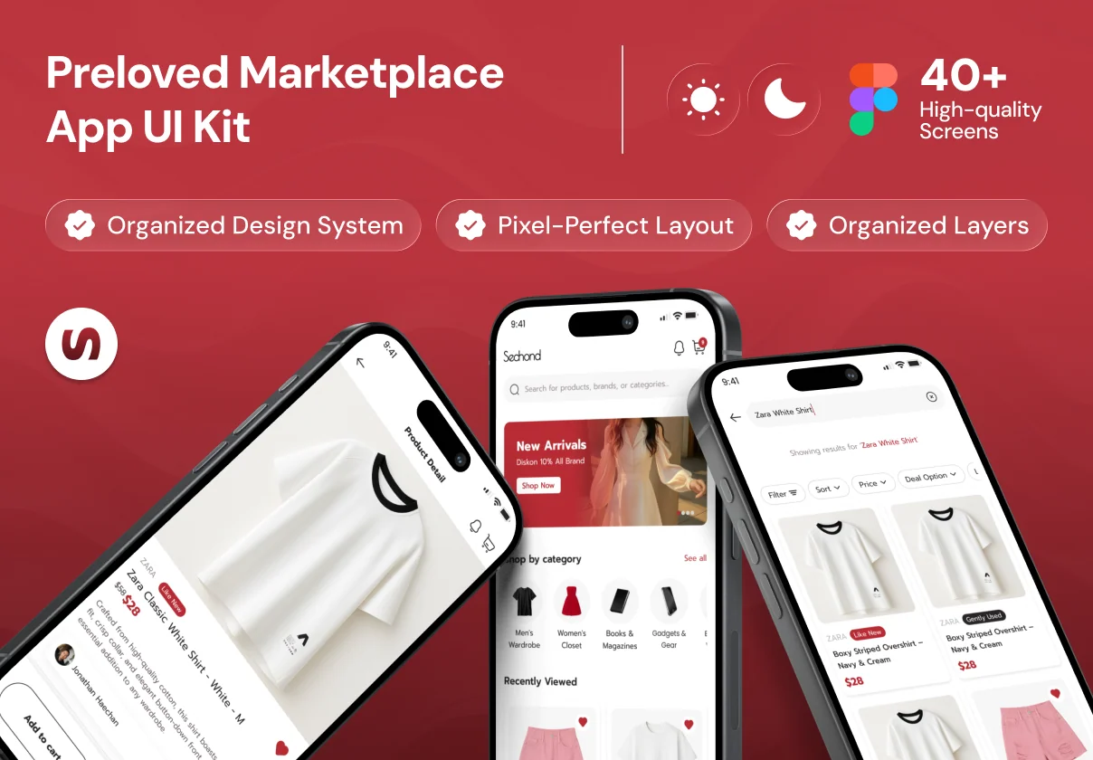Sechond - Preloved Marketplace App UI Kit