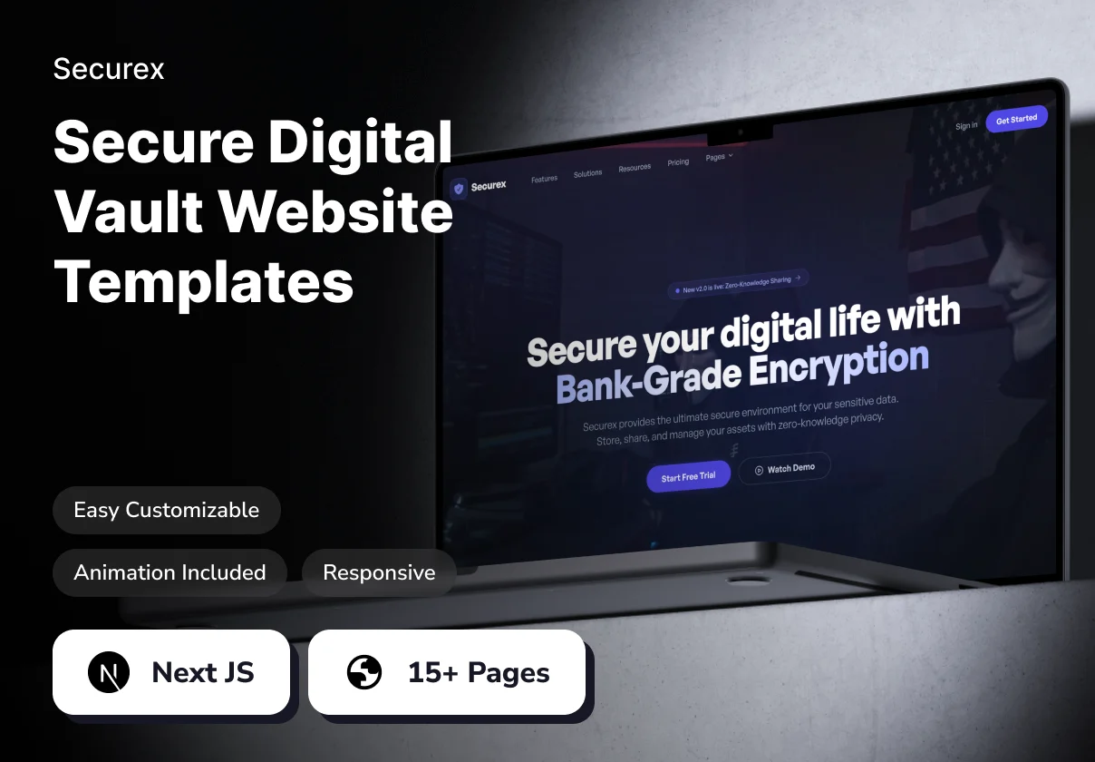 Securex - Secure Digital Vault Website Templates
