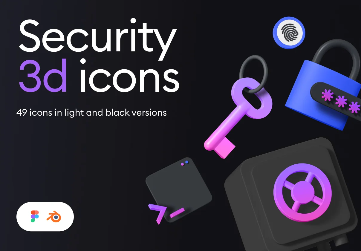 Security 3d icon kit