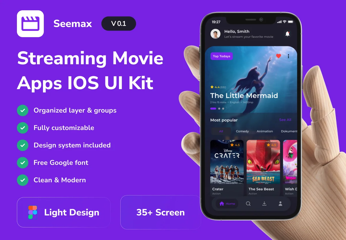 Seemax - Streaming Movie Apps IOS UI Kit