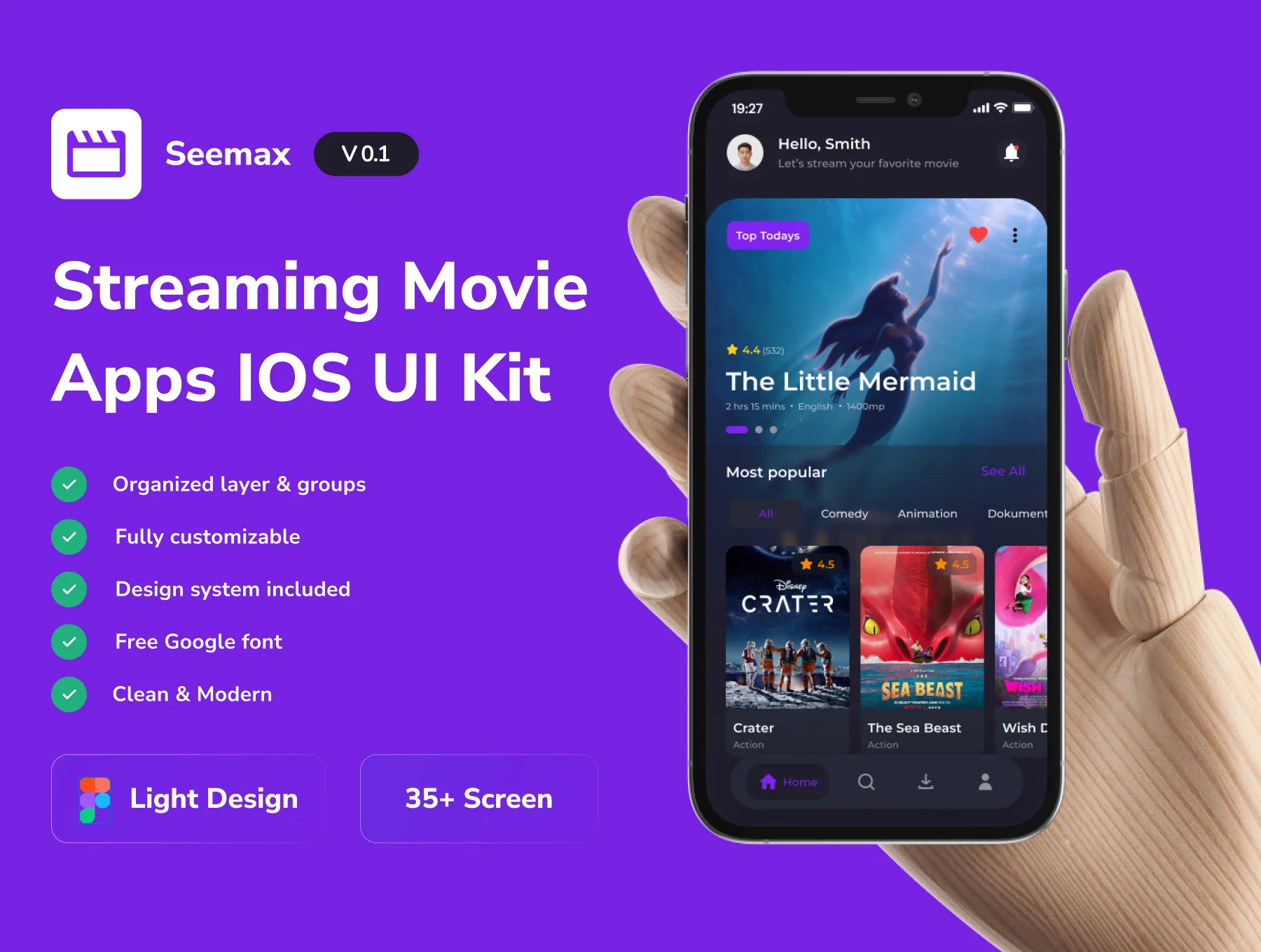 Seemax - Streaming Movie Apps IOS UI Kit