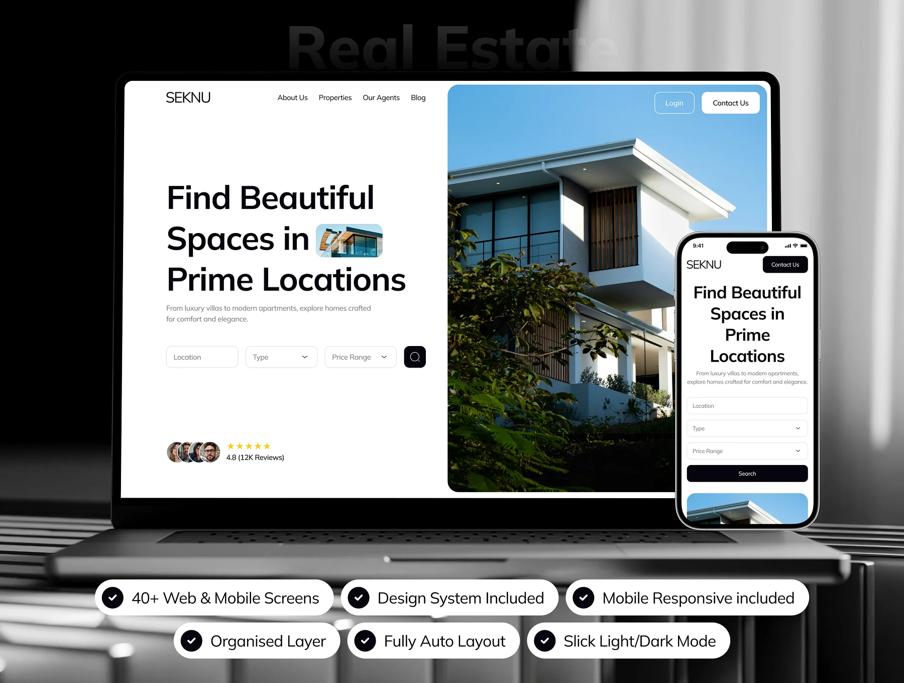 SEKNU - Real Estate Website UI Kit