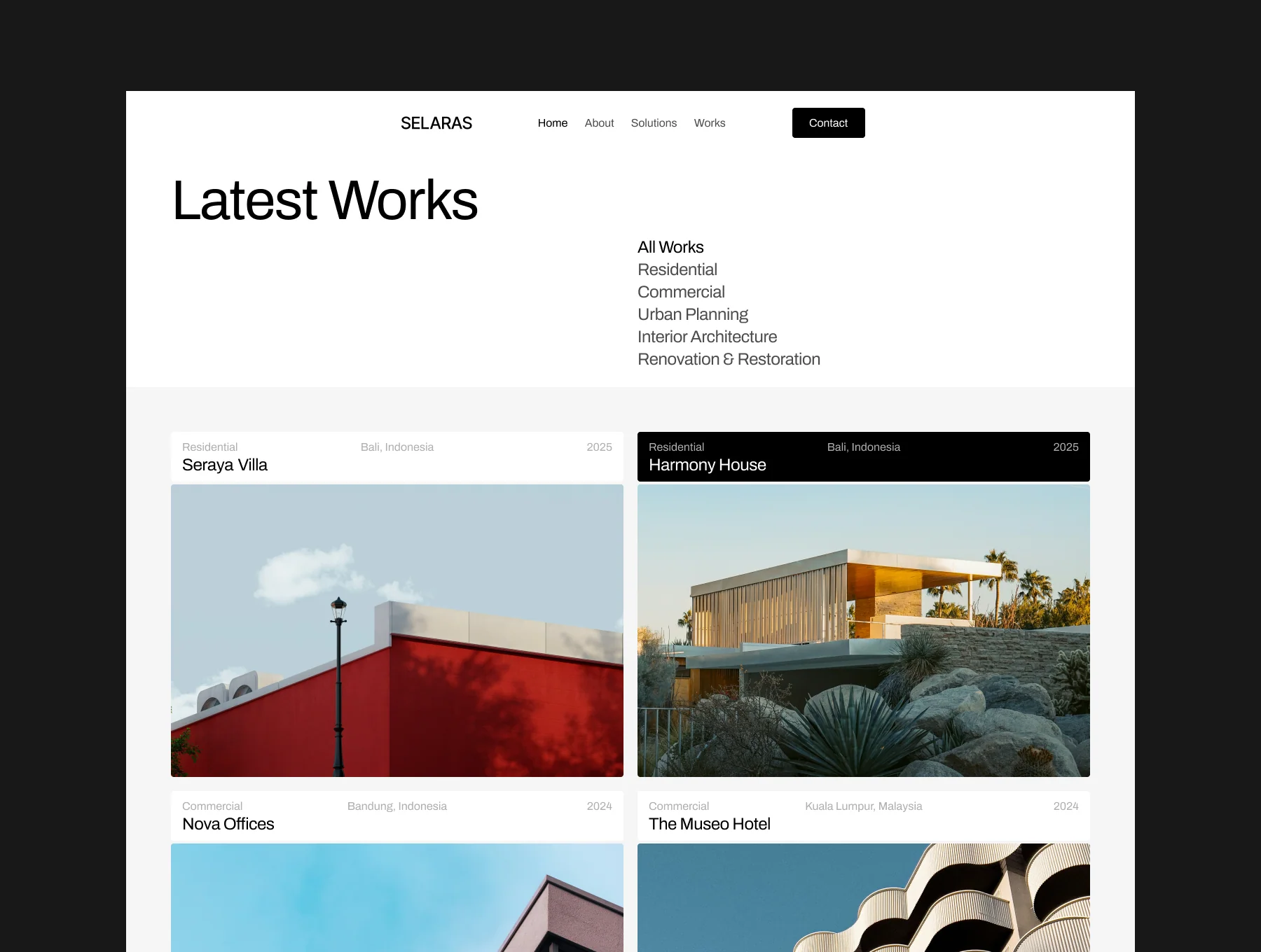 Selaras -  Architecture & Design Framer Template 4