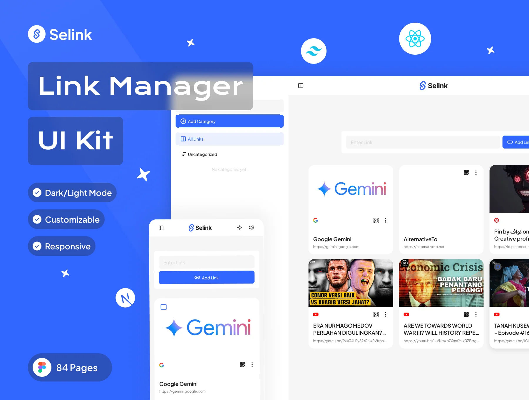 Selink - Link Manager UI Kit
