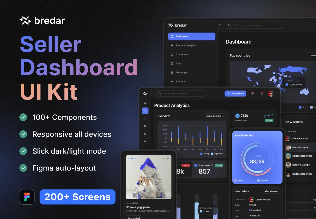 Bredar - Seller Dashboard UI Kit