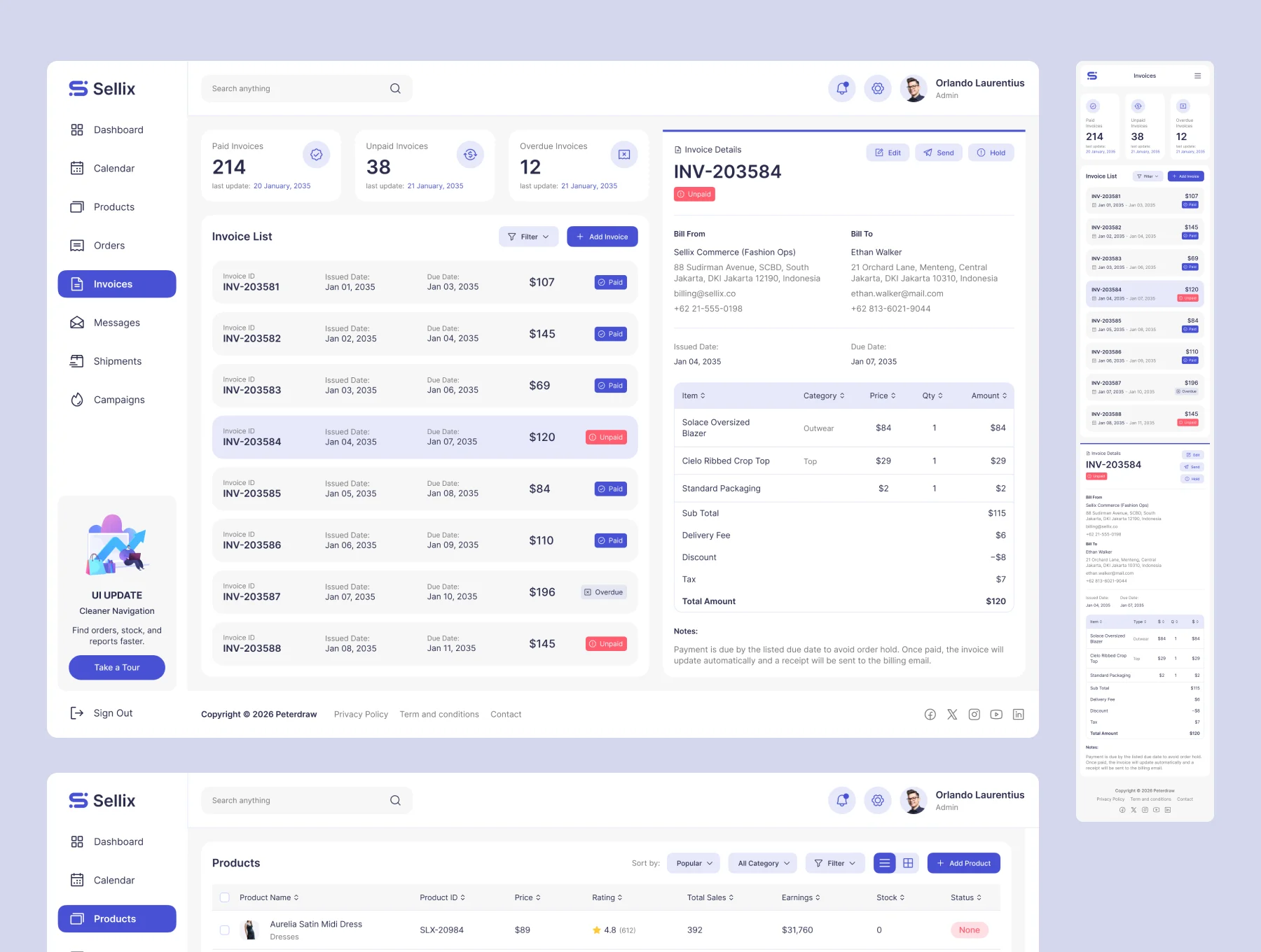 Sellix – Sales Management Dashboard UI Figma Template 4