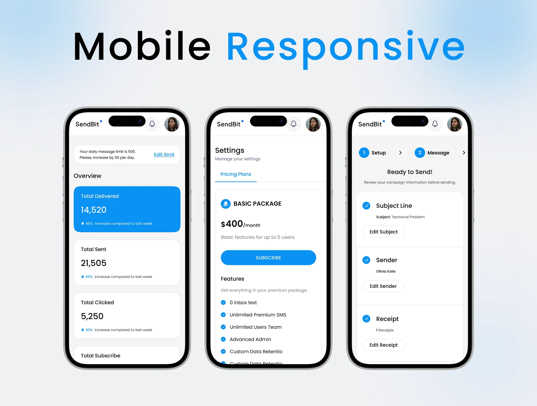 Sendbit - Marketing Campaign Dashboard UI Kit 3