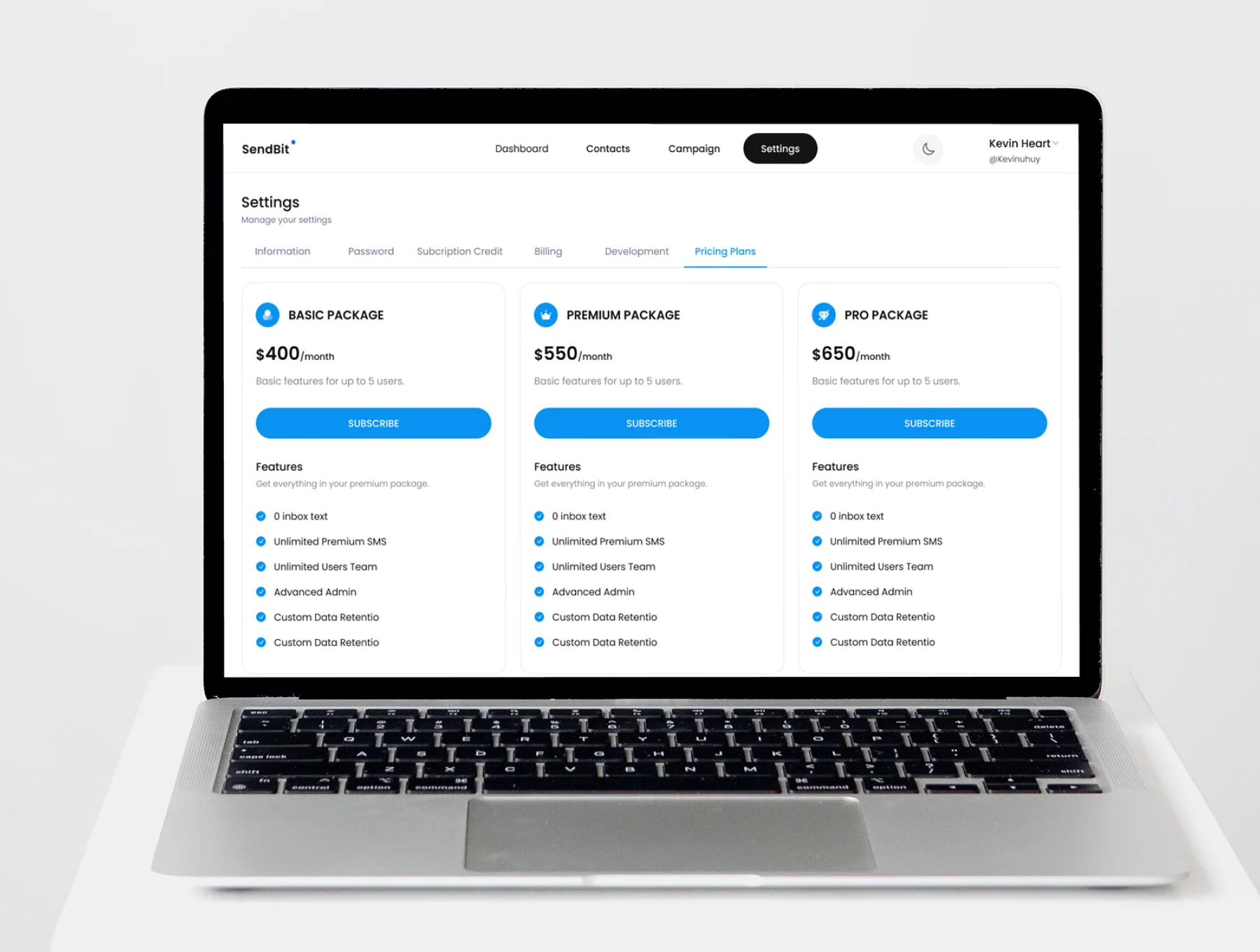 Sendbit - Marketing Campaign Dashboard UI Kit 4