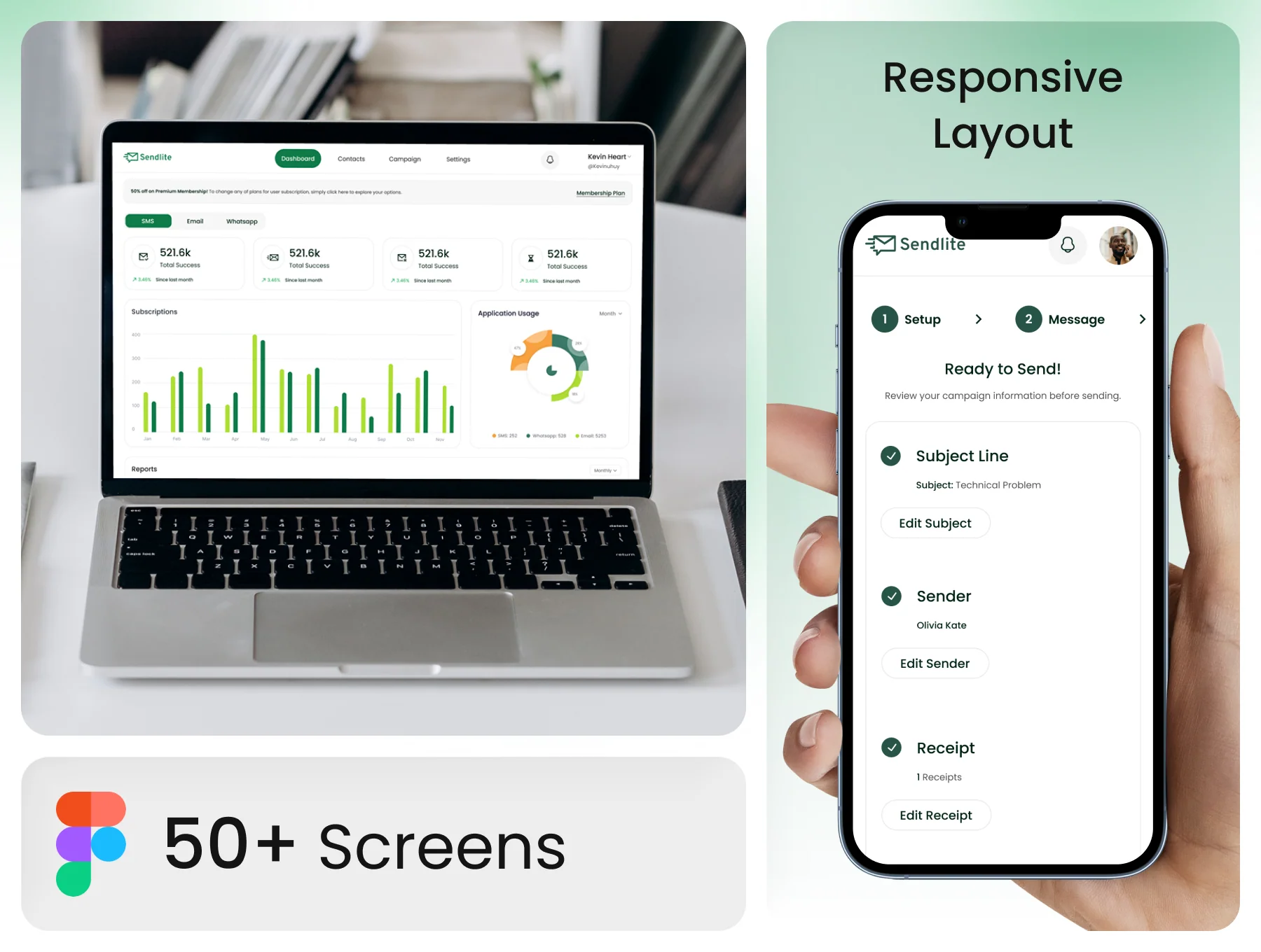 Sendlite - Marketing Dashboard UI Kit 2