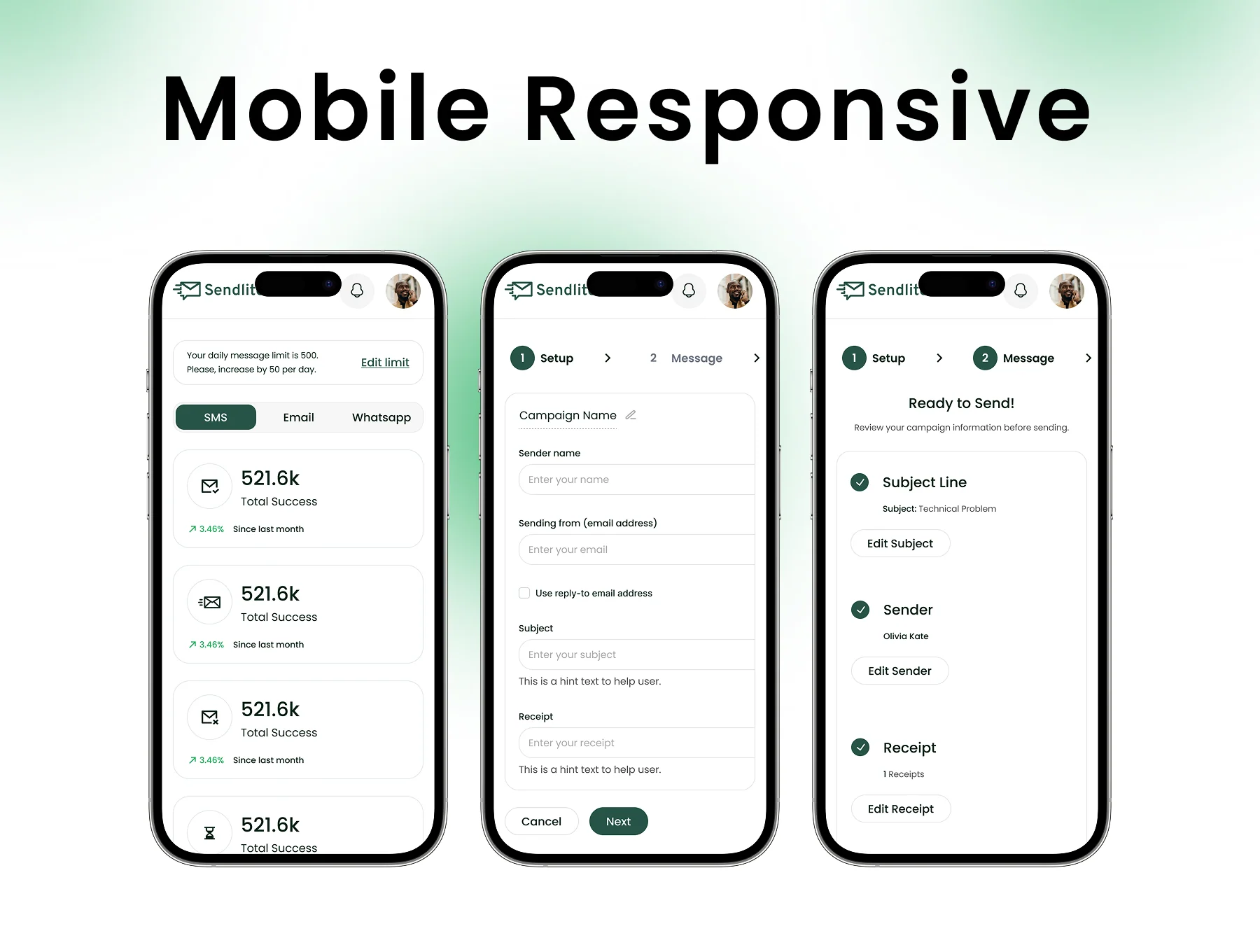 Sendlite - Marketing Dashboard UI Kit 3