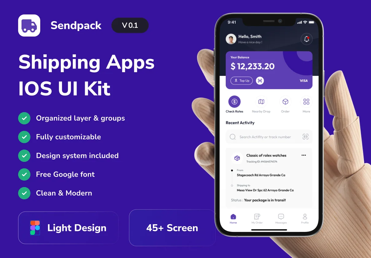 Sendpack - Shipping Apps IOS UI Kit