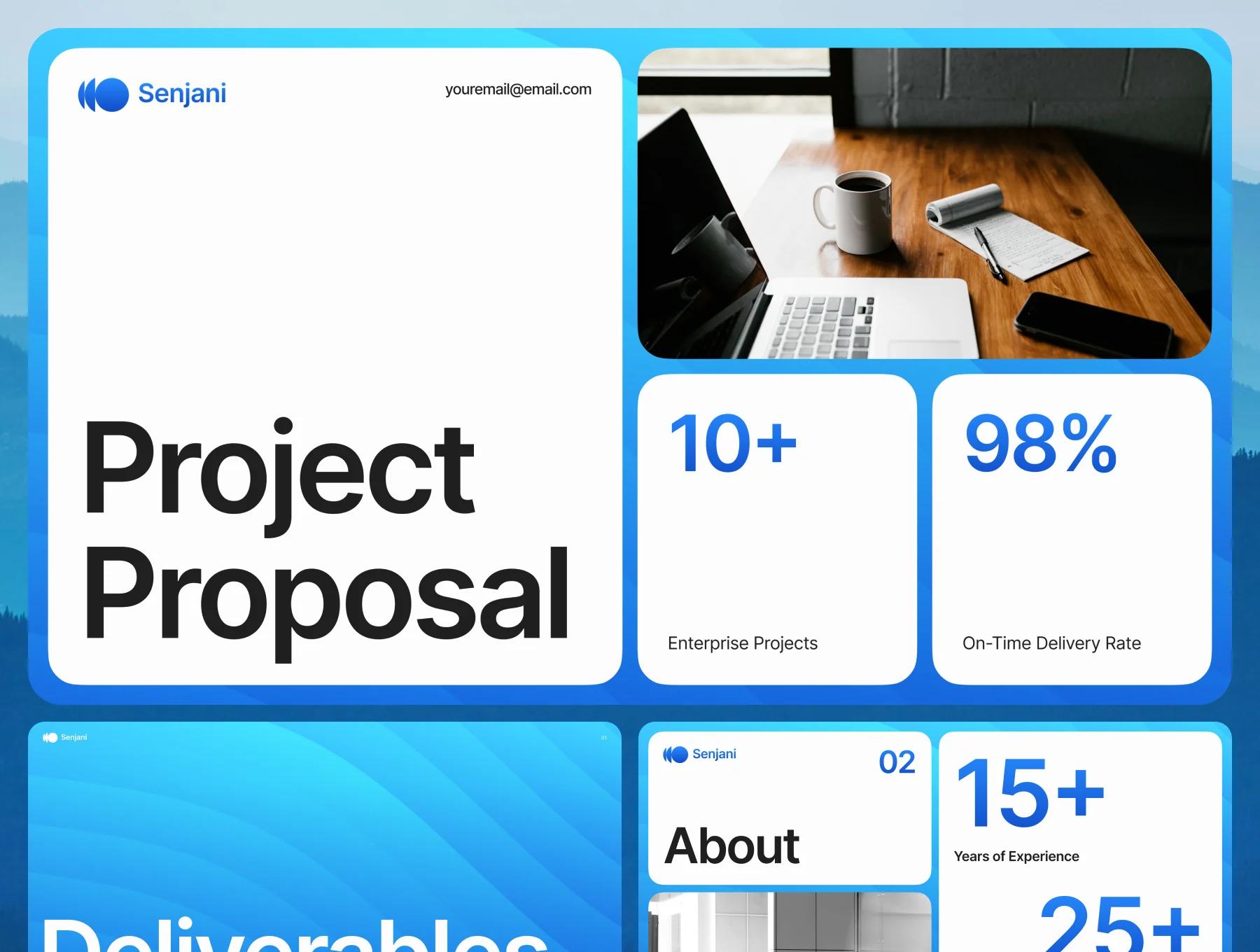 Senjani – Modern Project Proposal Presentation for Figma