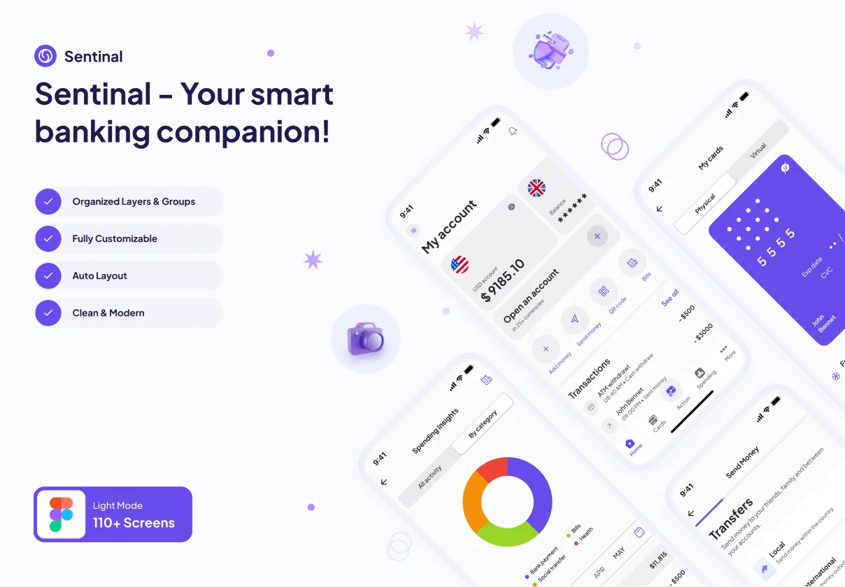 Sentinal - Banking App - UI Kit