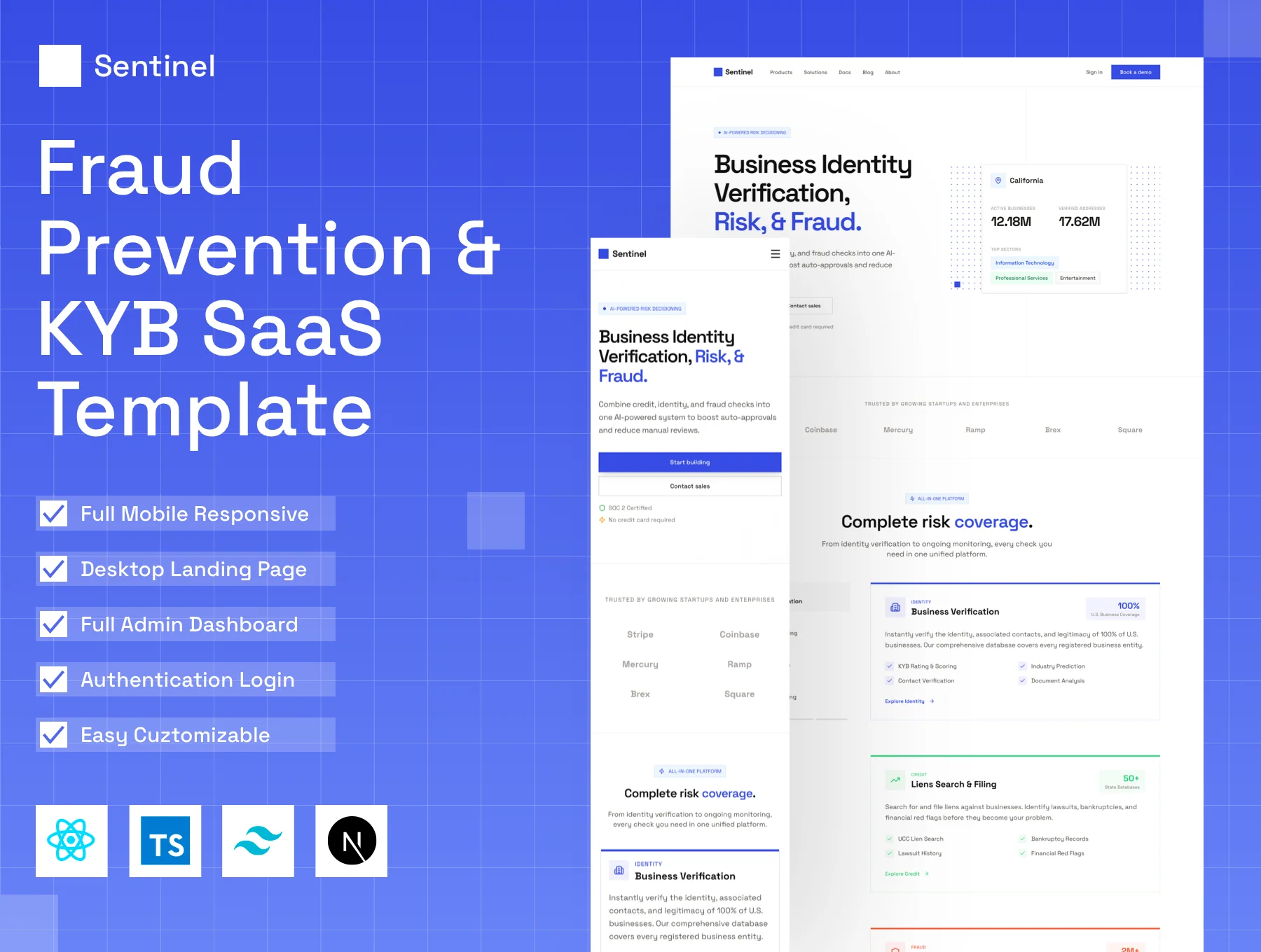 Sentinel - Fraud Prevention & KYB SaaS Template