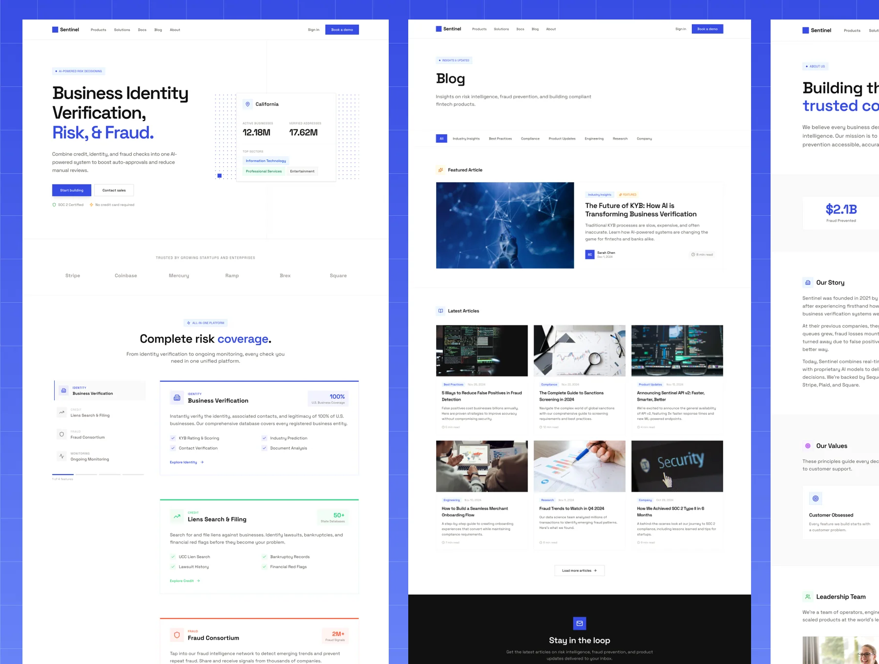 Sentinel - Fraud Prevention & KYB SaaS Template 3