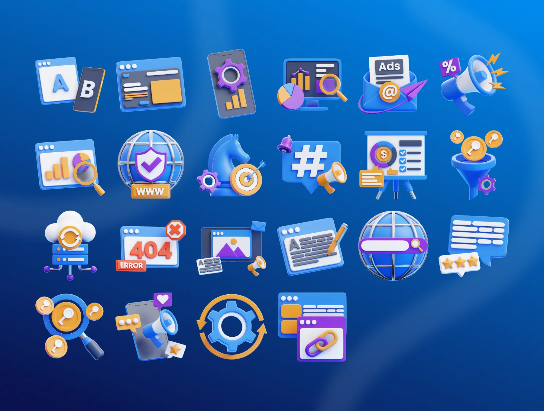 SEO & Marketing 3D Icon Set 5