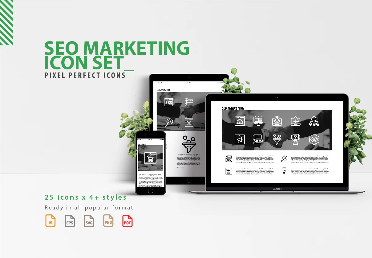 300 SEO Marketing Icons Set