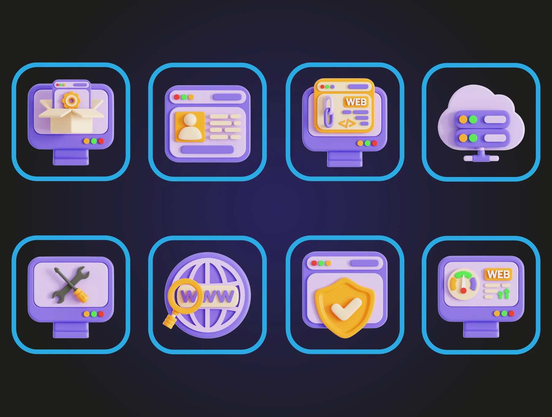 SEO & Website 3D Icon Pack 6