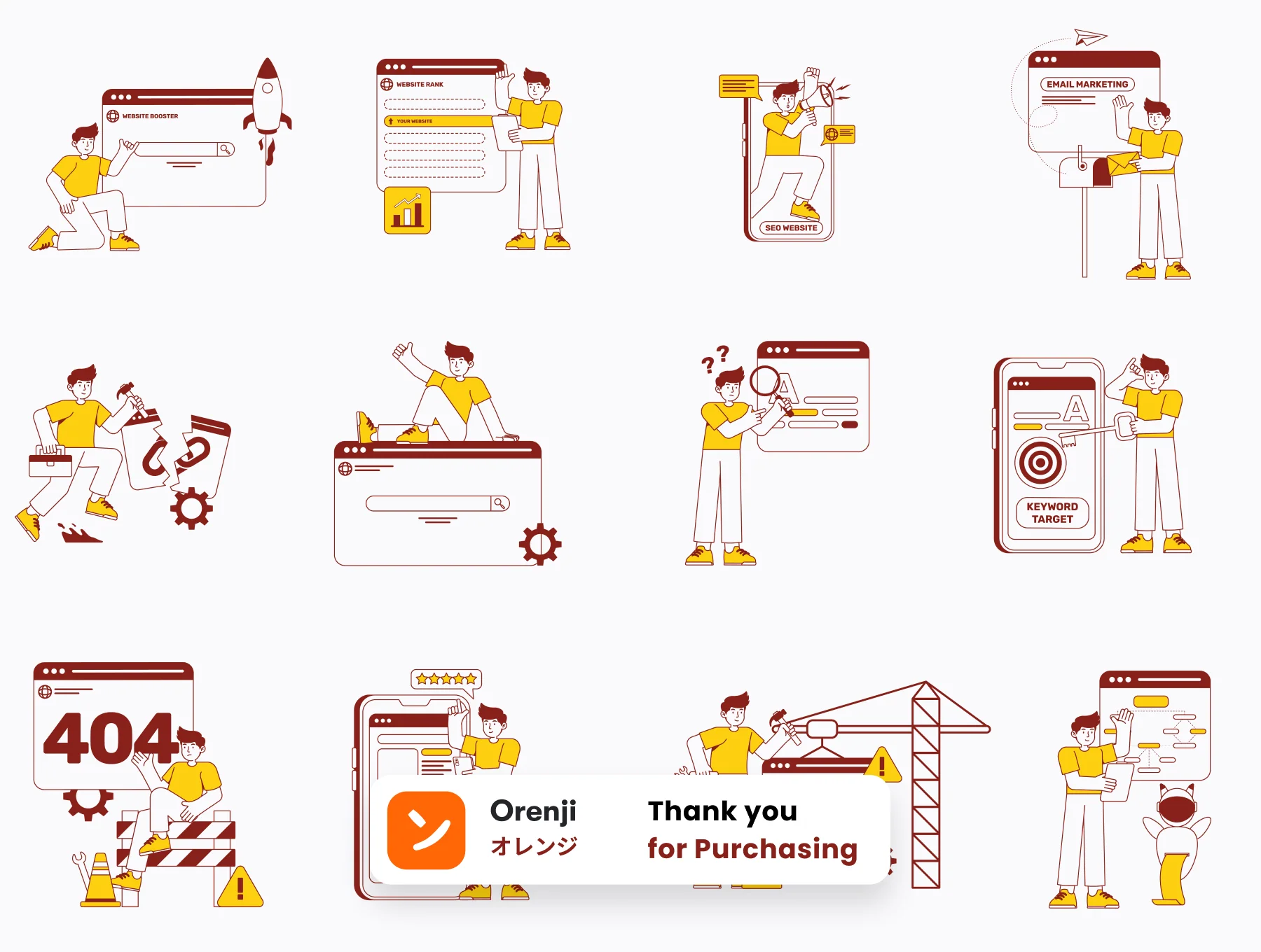 SEO Website Optimization Illustration Pack 8