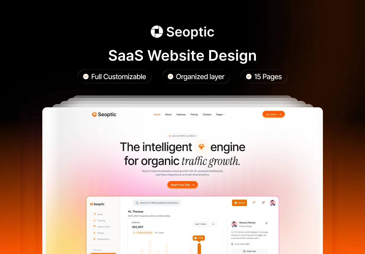 Seoptic - SEO Analytics SaaS Template