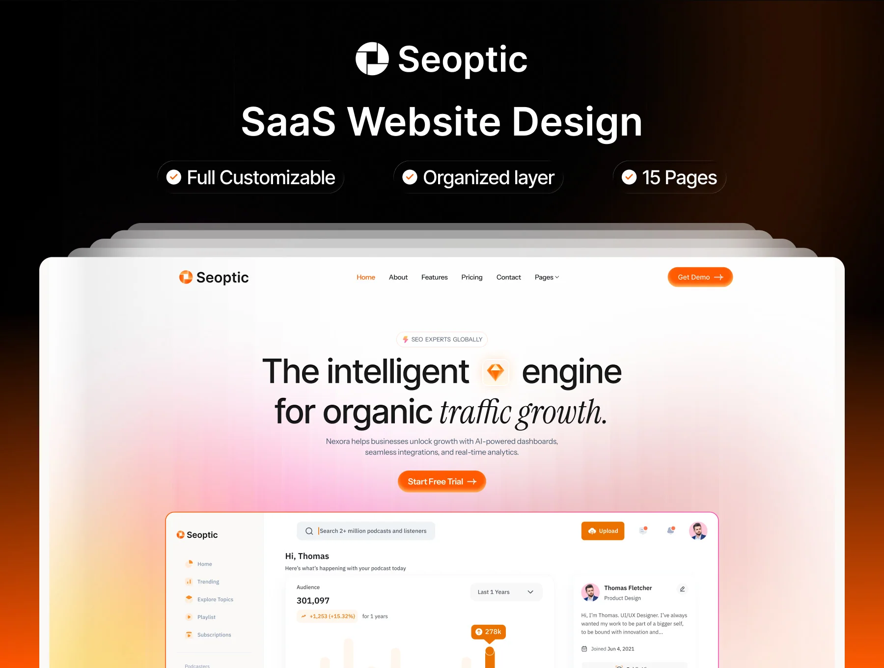 Seoptic - SEO Analytics SaaS Template