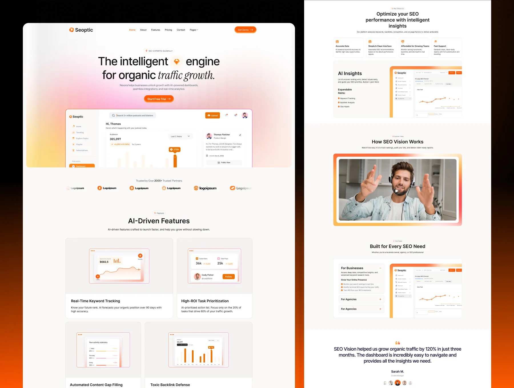 Seoptic - SEO Analytics SaaS Template 2