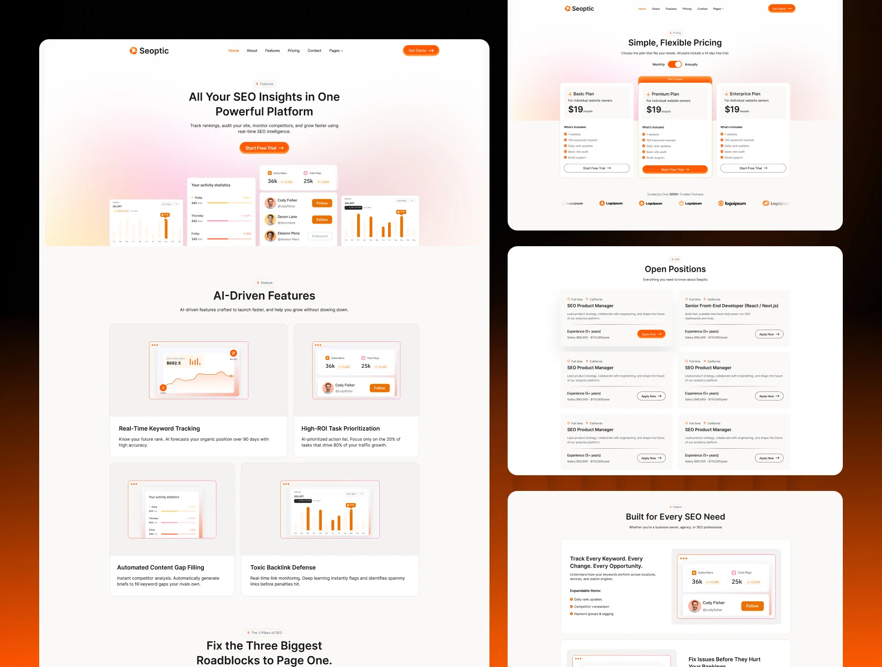 Seoptic - SEO Analytics SaaS Template 3