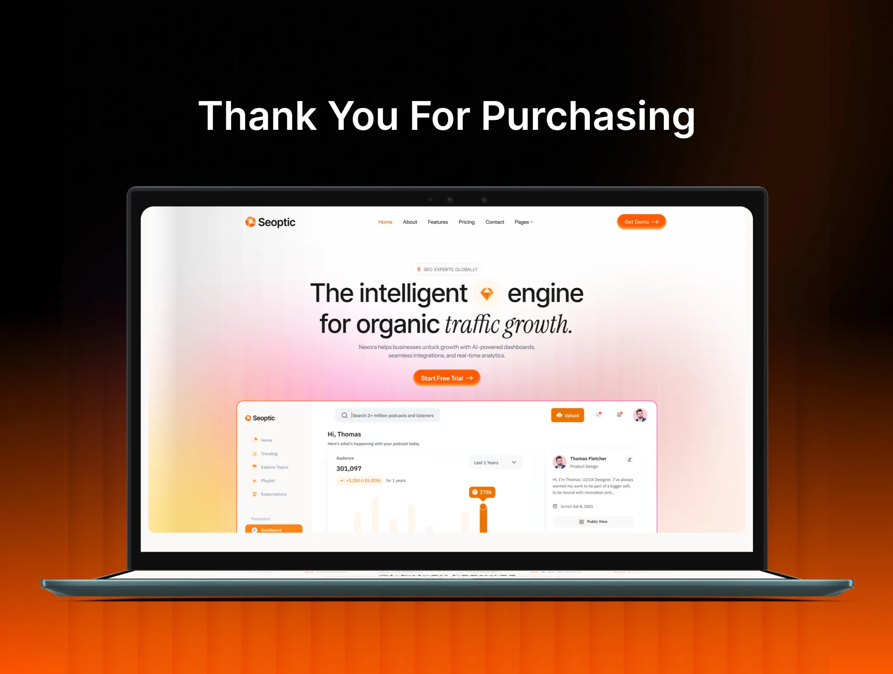 Seoptic - SEO Analytics SaaS Template 6
