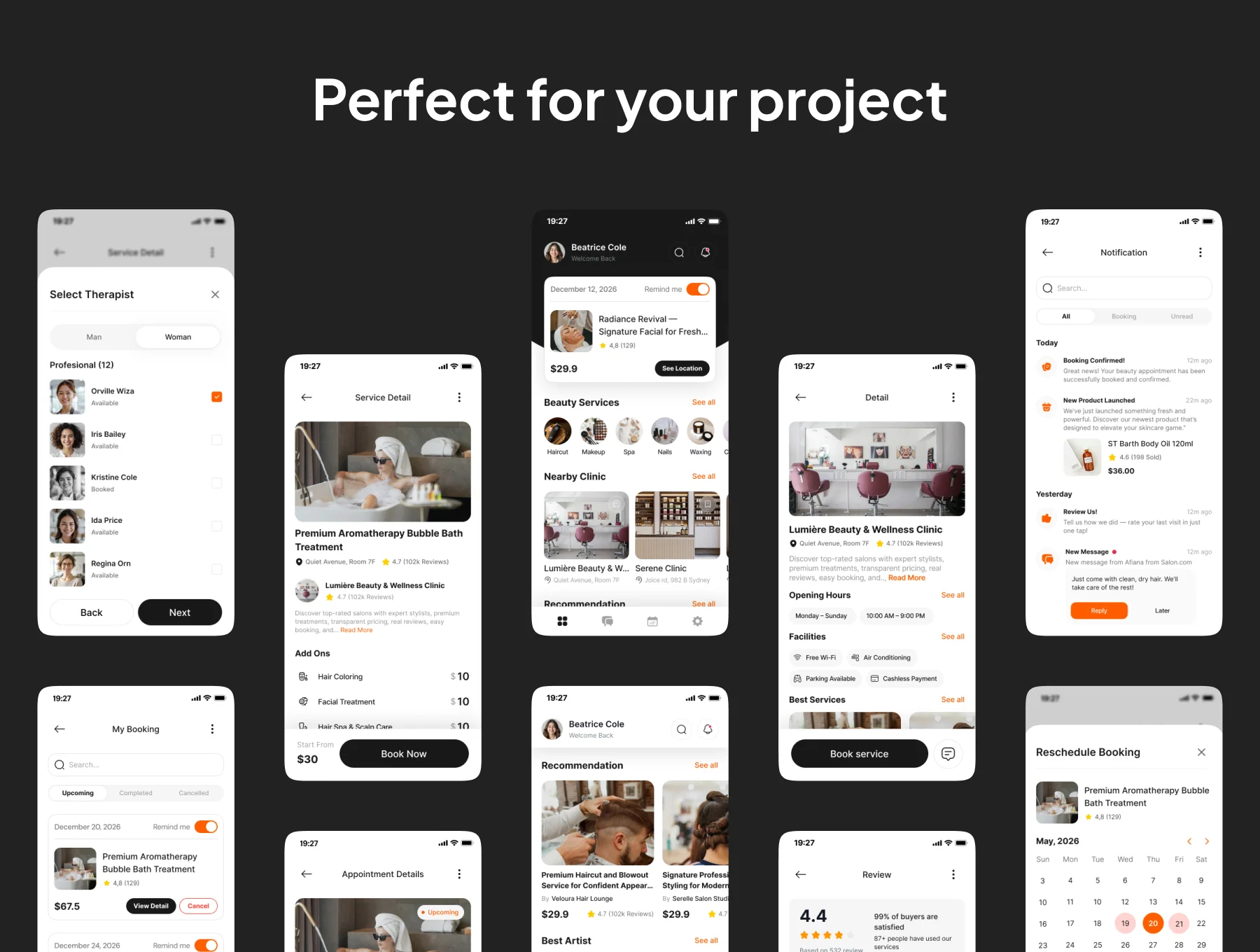 Serelle - Salon Service App IOS UI Kits 5