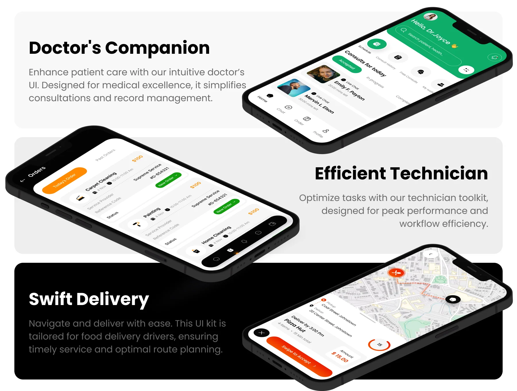 ServiceSphere UI Kit for food driver, Technician, doctor 3