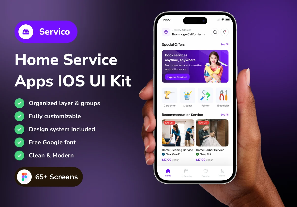 Servico - Home Service App IOS UI Kits