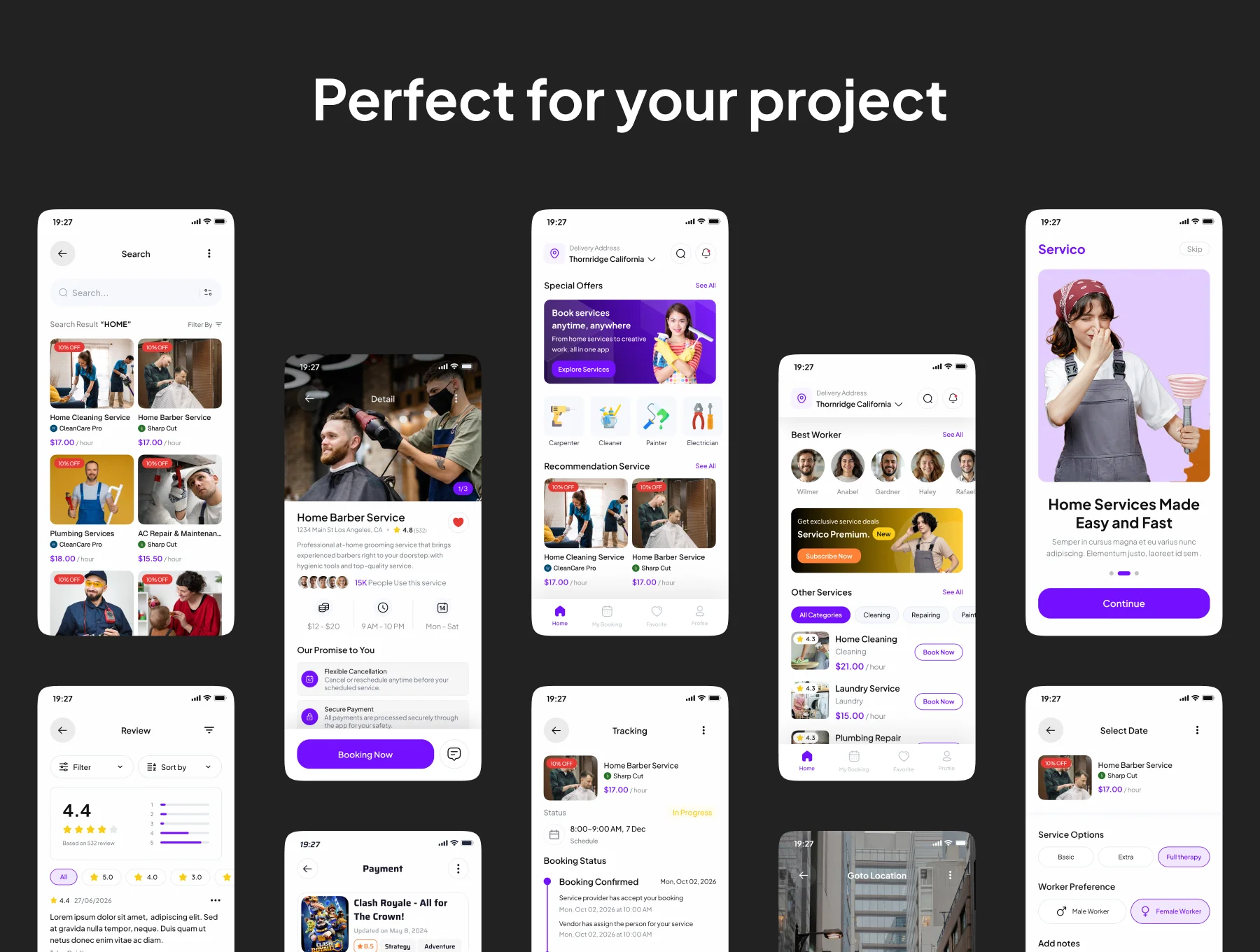 Servico - Home Service App IOS UI Kits 5