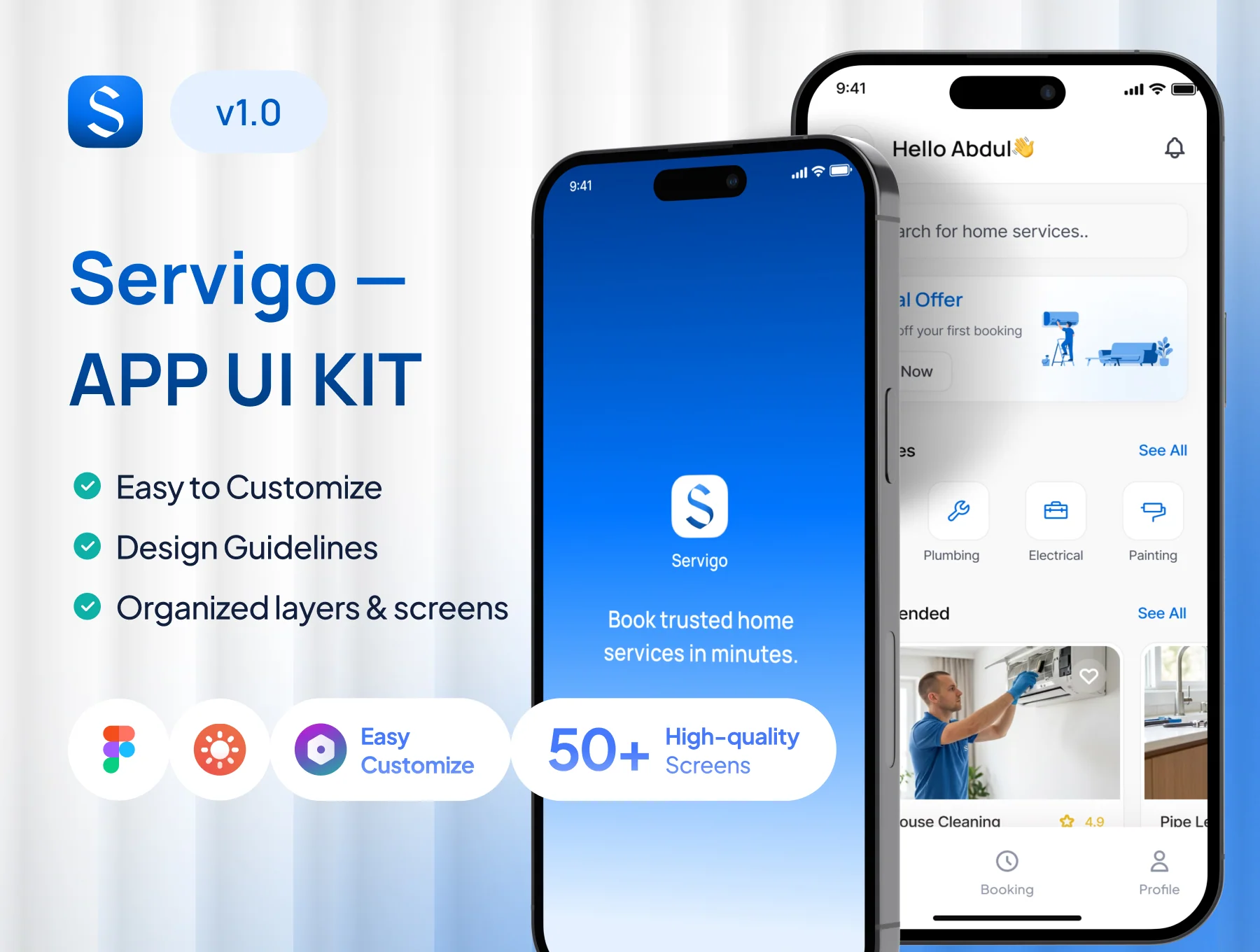 Servigo — Home Services App UI Kit