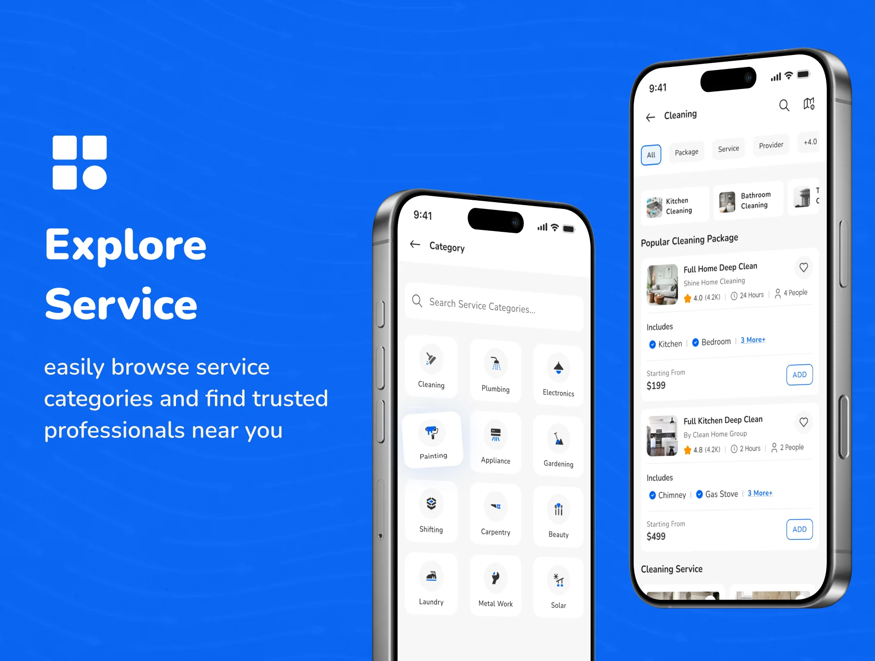Servly – On Demand Home Service App UI Kit 2