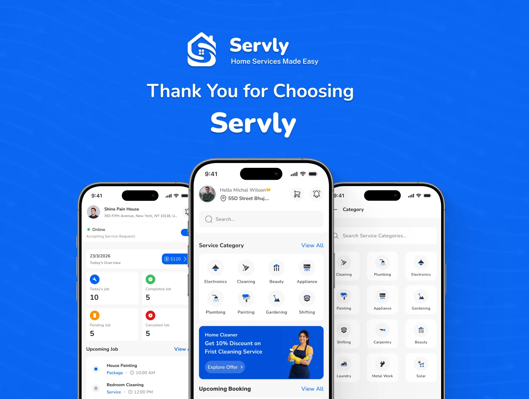 Servly – On Demand Home Service App UI Kit 8