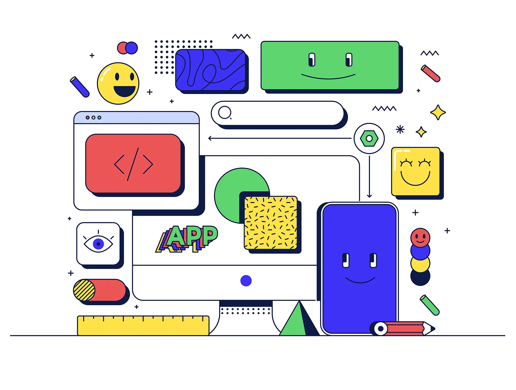 Set of 10 Modern Flat Line Design Concepts
