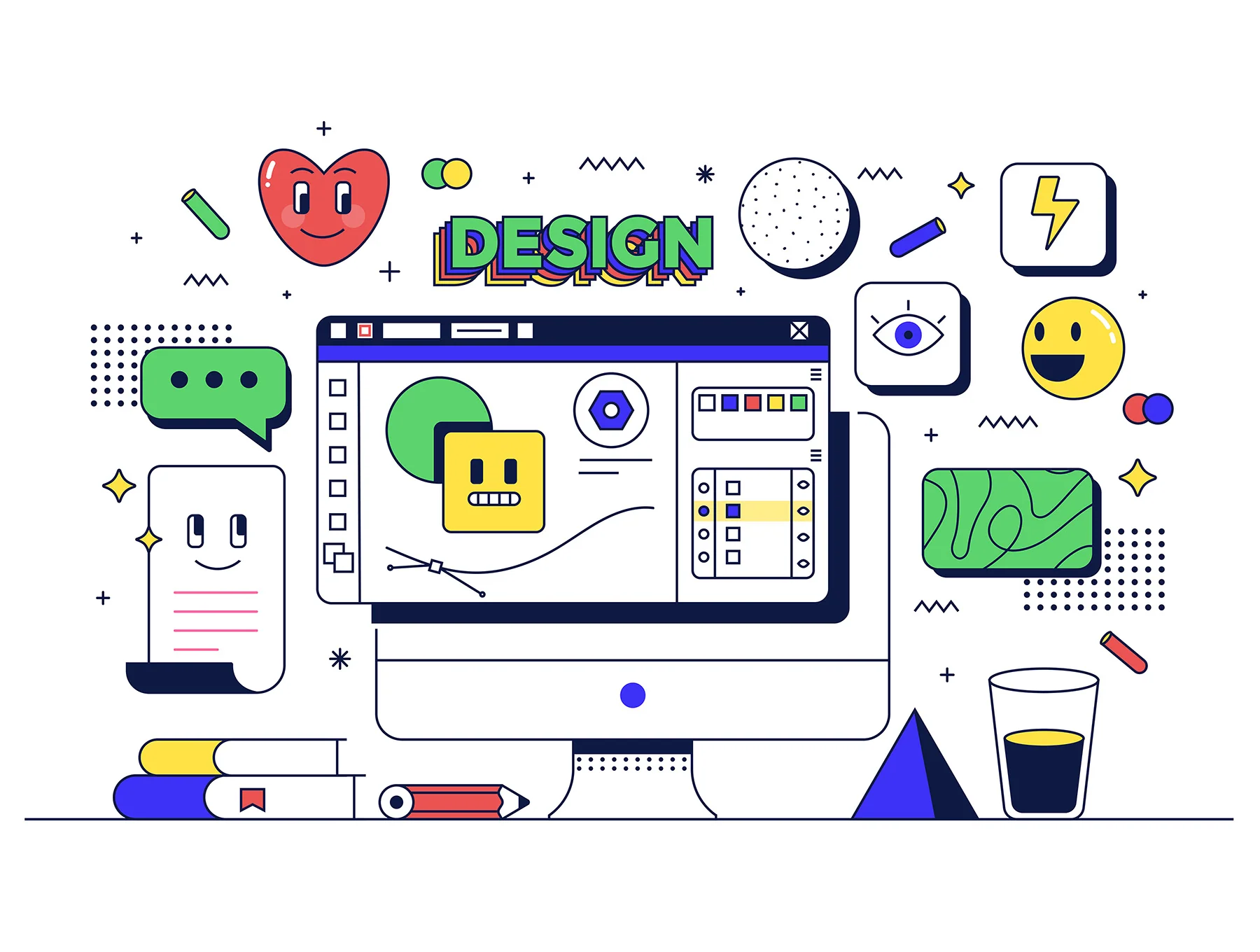 Set of 10 Modern Flat Line Design Concepts 2