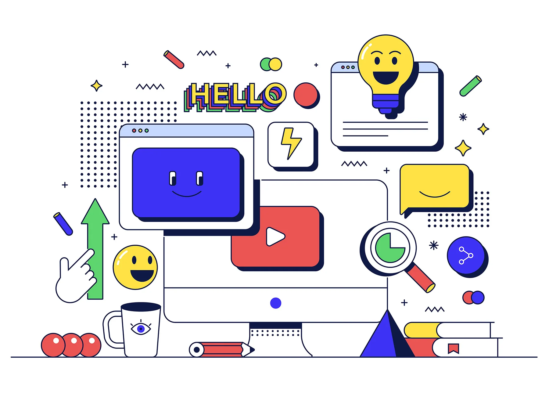 Set of 10 Modern Flat Line Design Concepts 4