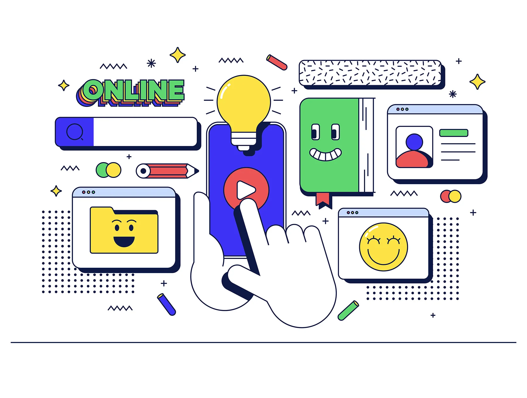 Set of 10 Modern Flat Line Design Concepts 5