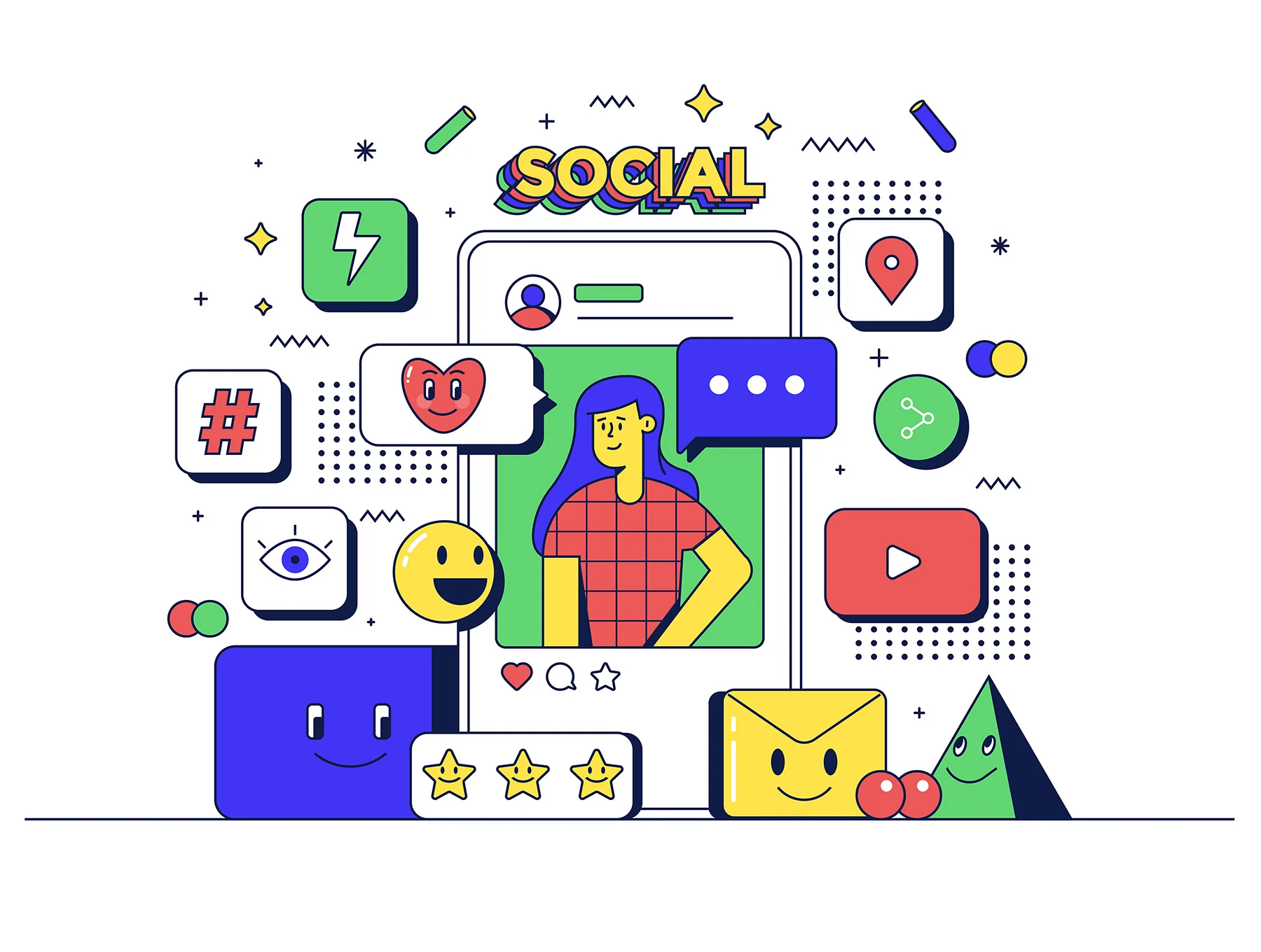 Set of 10 Modern Flat Line Design Concepts 8