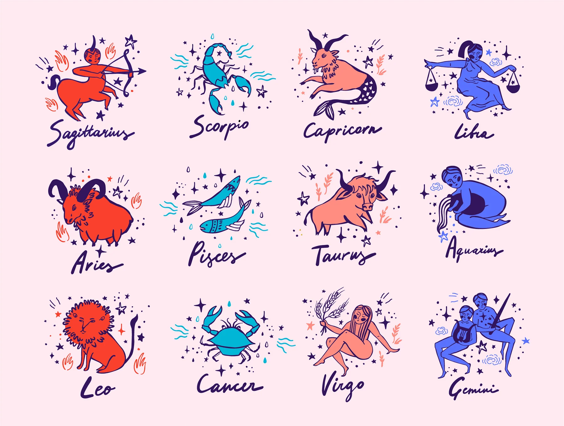 Set of Astrology Illustrations 5