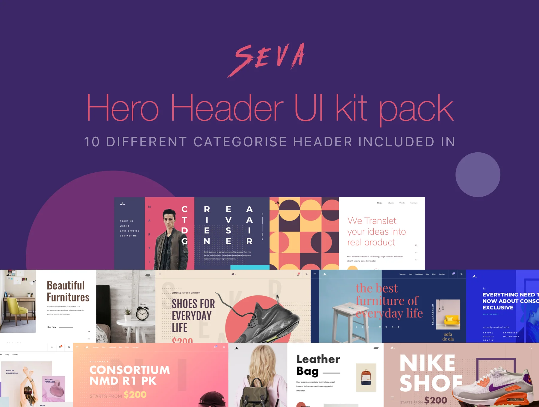 Seva header ui kit pack-1