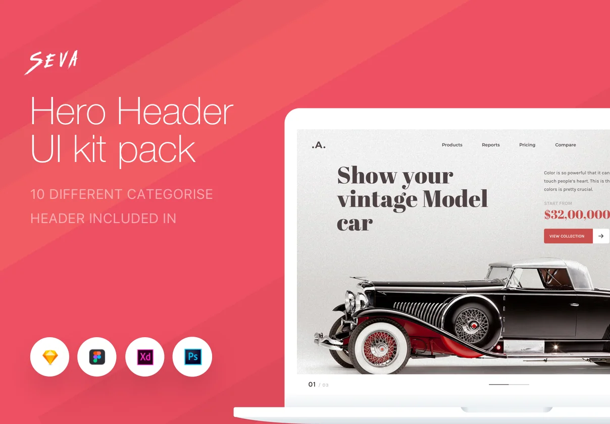 Seva header ui kit pack-3