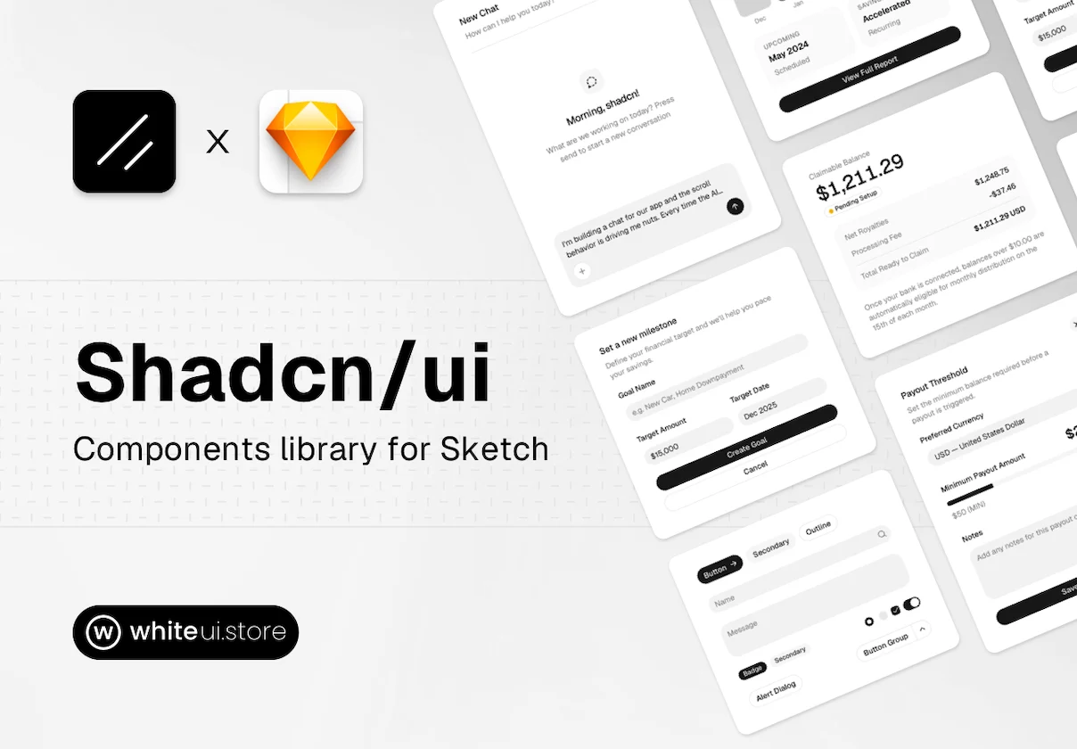 Shadcn UI Library for Sketch