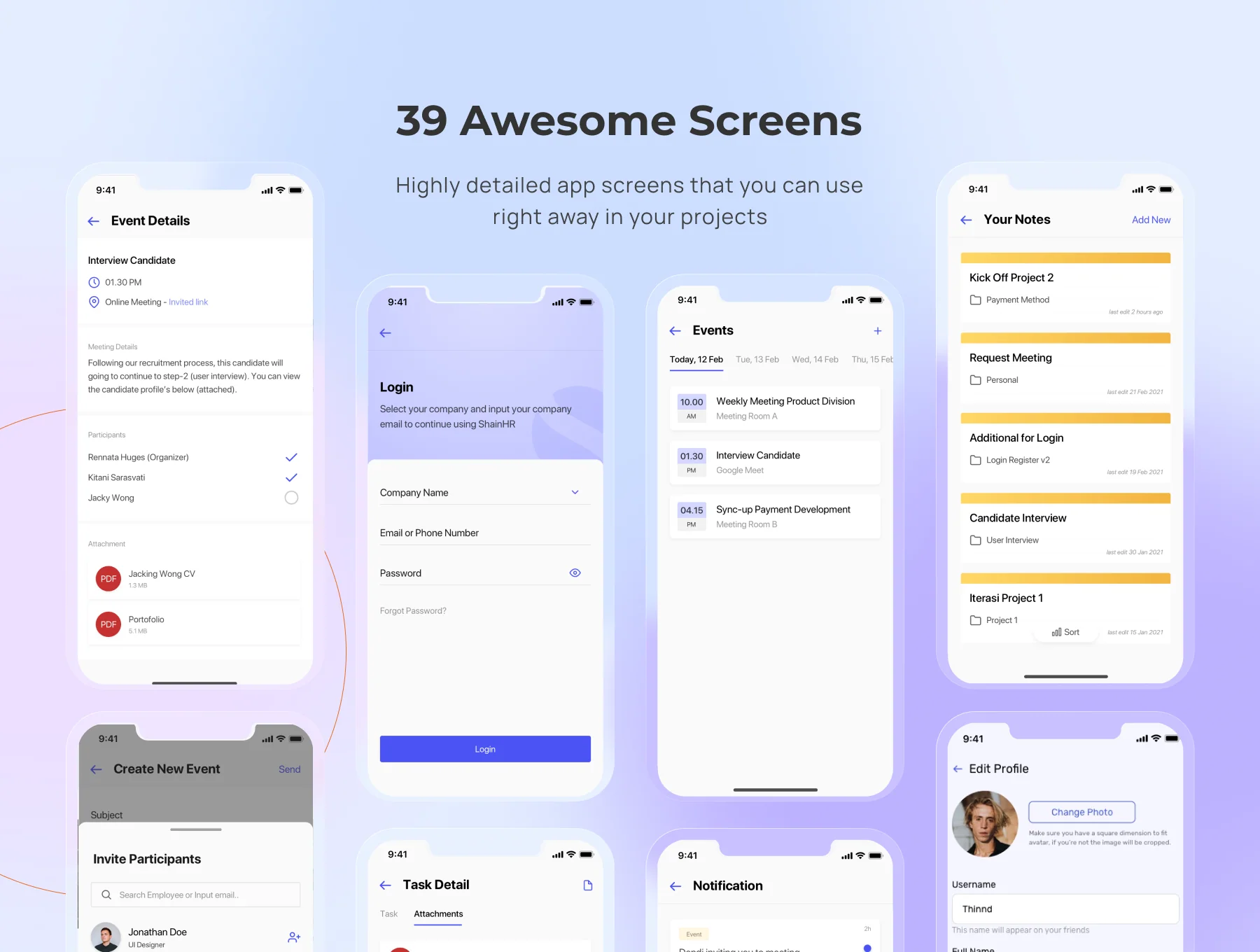 Shain - HR Employee App UI KIt 5